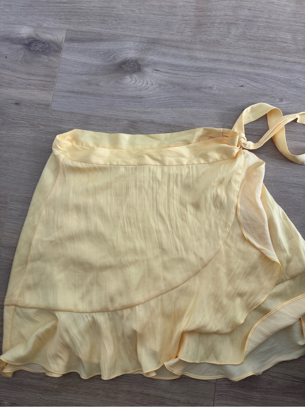 Maeve Pale Yellow Ruffle Wrap Skirt